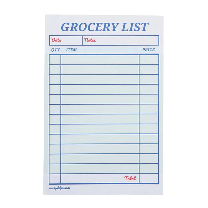 Guest Check Notepad Grocery List