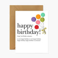 Happy Birthday Definition Card