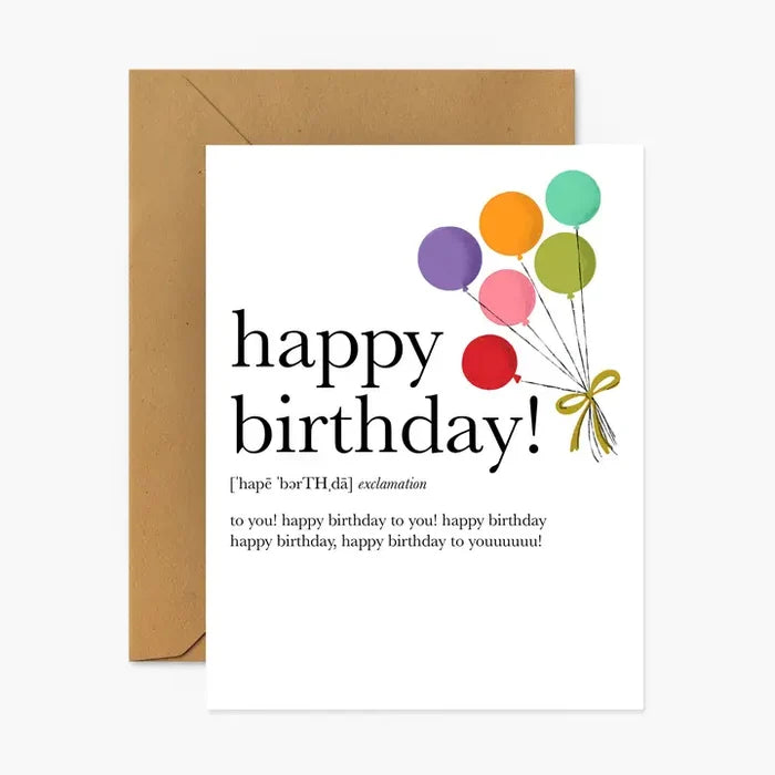 Happy Birthday Definition Card