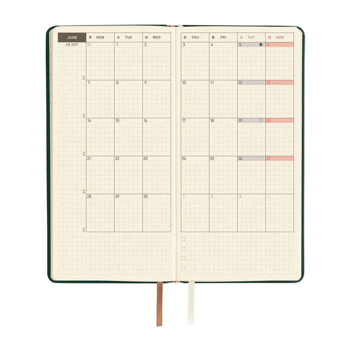 Hobonichi Techo Weeks - Leather: Forest Green