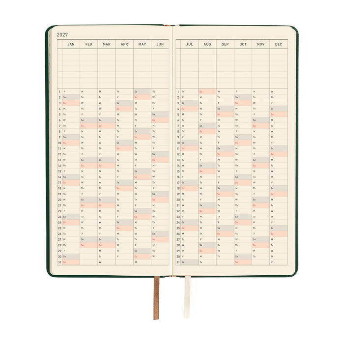 Hobonichi Techo Weeks - Leather: Forest Green