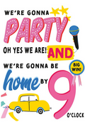 Home By Nine Birthday Card