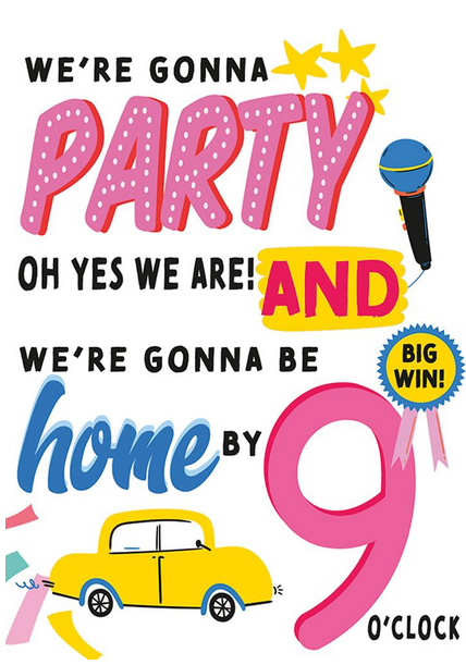 Home By Nine Birthday Card