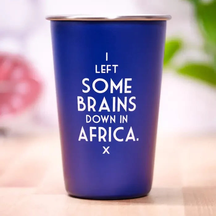 I Left Some Brains Pint Glass - Blue