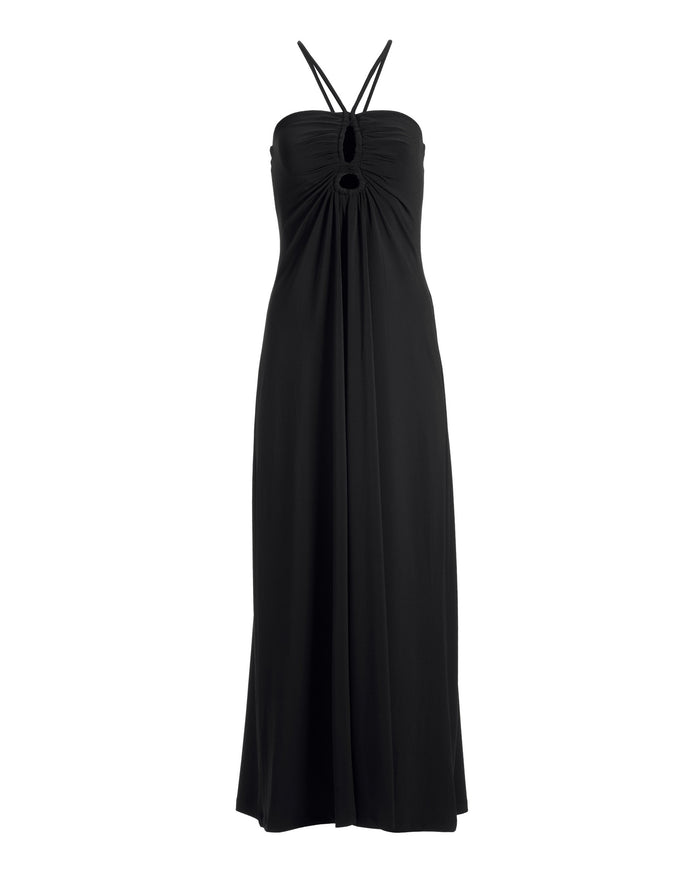 Keyhole Halter Maxi Dress Black