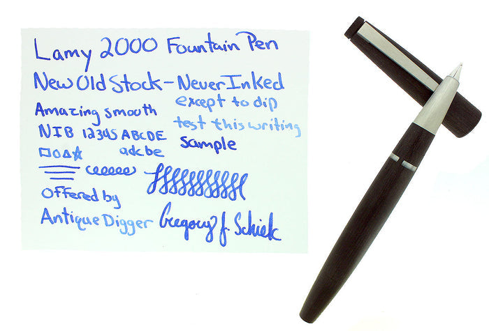LAMY 2000 MAKROLON FOUNTAIN PEN NEW OLD STOCK PISTON FILLER BROAD NIB MINT OFFERED BY ANTIQUE DIGGER