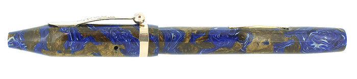 LATE 1920S FORD'S LAPIS BLUE & BRONZE HALF BALANCE FOUNTAIN PEN RESTORED OFFERED BY ANTIQUE DIGGER