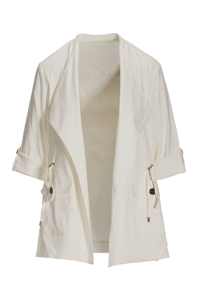 Linen Utility Jacket Off White