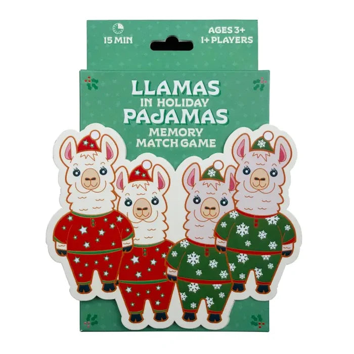 Llamas in Holiday Pajamas - Christmas Matching Game