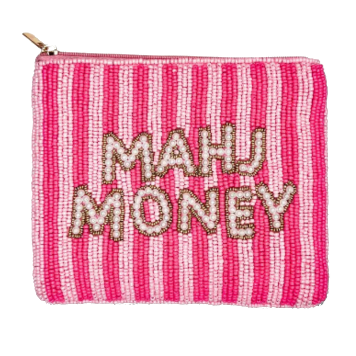 Mahj Money Coin Purse - Pink Striped