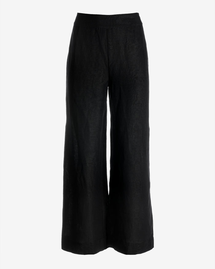 Malibu Linen Cropped Pant Black