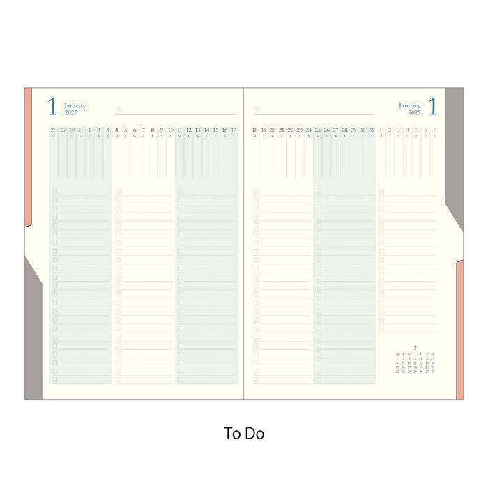 Midori B6 Double Schedule - To Do - Light Blue