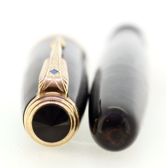 MINT 1946 PARKER VACUMATIC MAJOR JET BLACK FOUNTAIN PEN RESTORED MINT