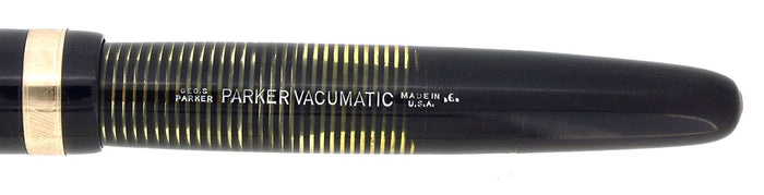 MINT 1946 PARKER VACUMATIC MAJOR JET BLACK FOUNTAIN PEN RESTORED MINT