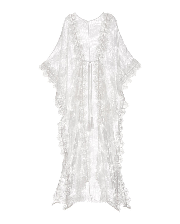 Mixed Lace Duster White