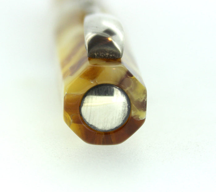 MONTEGRAPPA HARMONY BASSANO PARCHMENT STERLING TRIM ROLLERBALL PEN OFFERED BY ANTIQUE DIGGER
