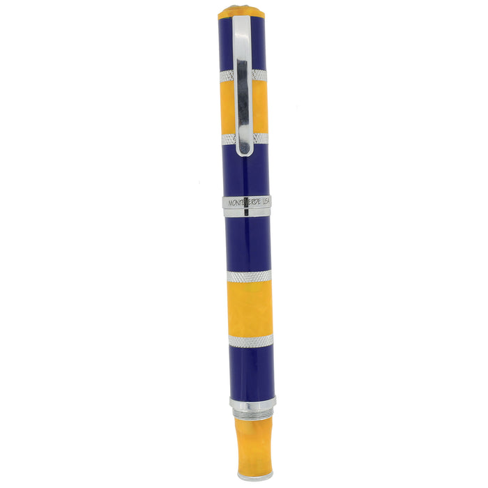 MONTEVERDE REGATTA BLUE AND YELLOW MEDIUM NIB FOUNTAIN PEN OFFERED BY ANTIQUE DIGGER