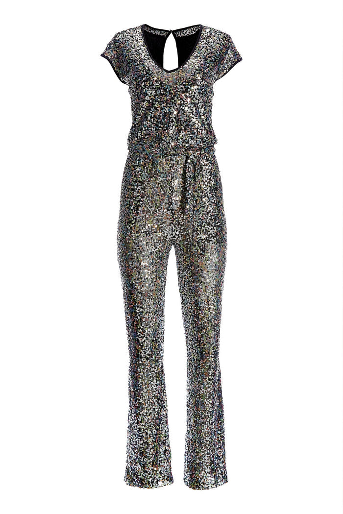 Multi Sequin Jumpsuit Black Multi