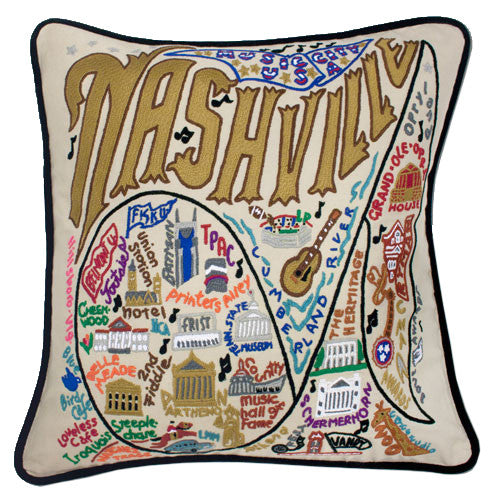 Nashville Hand-Embroidered Pillow