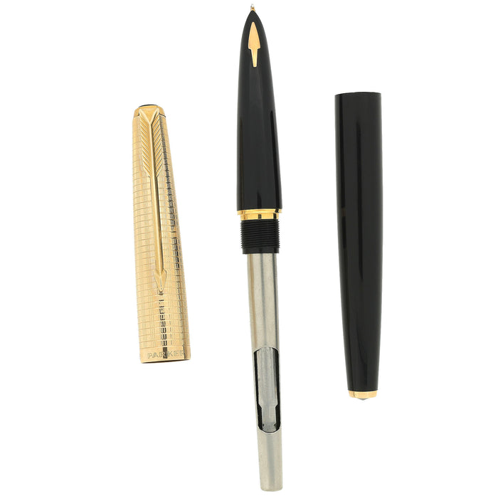NEVER INKED 1972 PARKER 61 CONSORT CONVERTER FILLER 14K MED NIB FOUNTAIN PEN MINT OFFERED BY ANTIQUE DIGGER