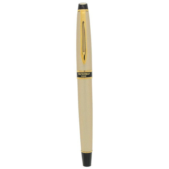 NEVER INKED 2000 WATERMAN EXPERT II CHAMPAGNE & GOLD TRIM MEDIUM NIB FOUNTAIN PEN OFFERED BY ANTIQUE DIGGER
