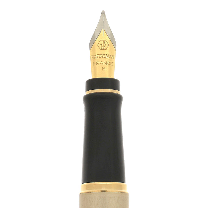 NEVER INKED 2000 WATERMAN EXPERT II CHAMPAGNE & GOLD TRIM MEDIUM NIB FOUNTAIN PEN OFFERED BY ANTIQUE DIGGER