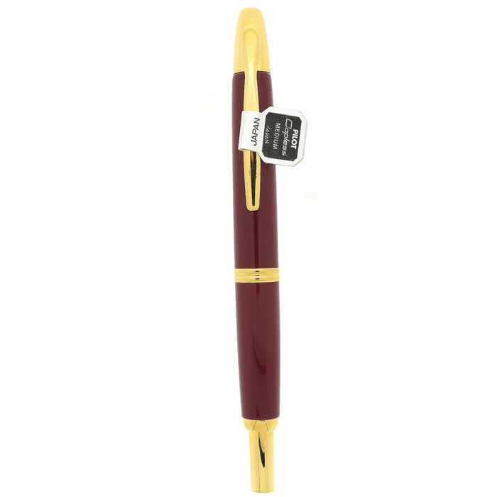 NEVER INKED 2002 PILOT RED & GOLD VANISHING POINT 14K MEDIUM NIB FOUNTAIN PEN NEW IN BOX OFFERED BY ANTIQUE DIGGER