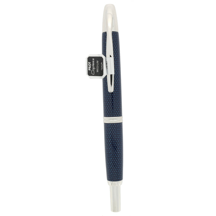 NEVER INKED 2004 PILOT BLUE CARBONESQUE VANISHING POINT 14K MEDIUM NIB FOUNTAIN PEN NEW IN BOX OFFERED BY ANTIQUE DIGGER
