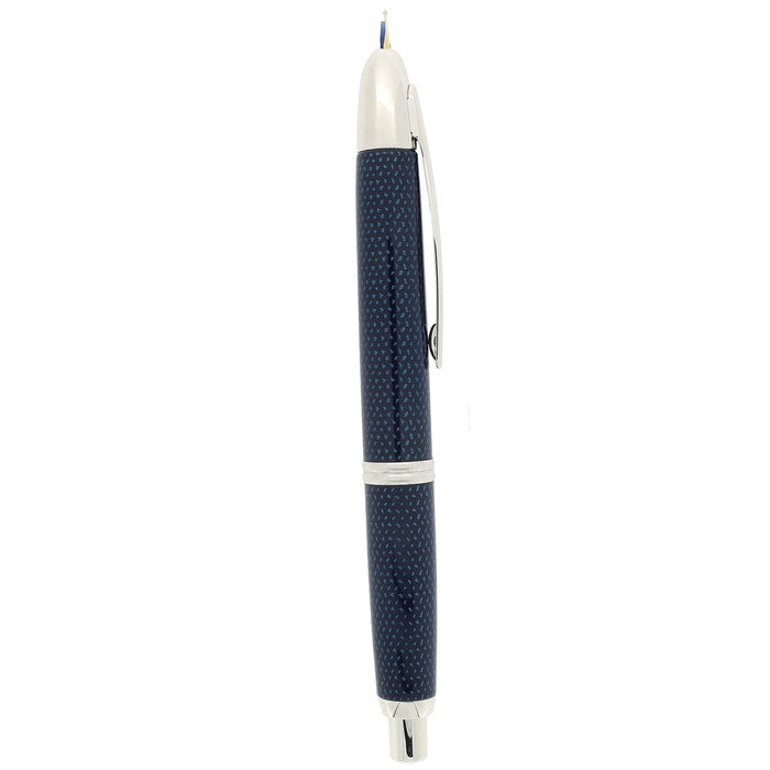 NEVER INKED 2004 PILOT BLUE CARBONESQUE VANISHING POINT 14K MEDIUM NIB FOUNTAIN PEN NEW IN BOX OFFERED BY ANTIQUE DIGGER