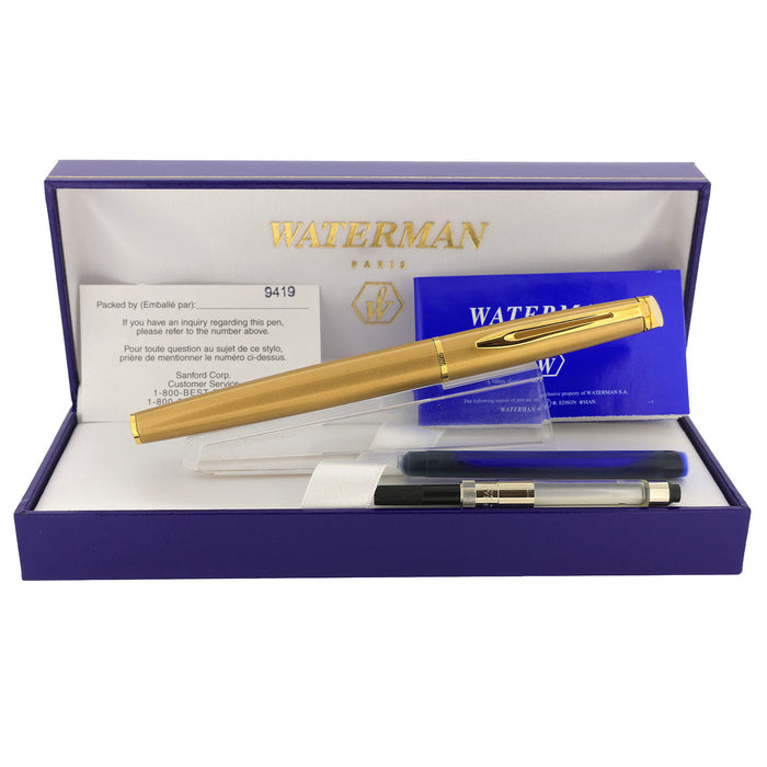 NEVER INKED 2005 WATERMAN HEMISPHERE STARDUST GOLD FOUNTAIN PEN NEW OLD STOCK OFFERED BY ANTIQUE DIGGER