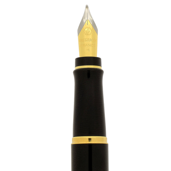 NEVER INKED 2013 WATERMAN EXPERT II POLISHED BLACK & GOLD TRIM MEDIUM NIB FOUNTAIN PEN OFFERED BY ANTIQUE DIGGER