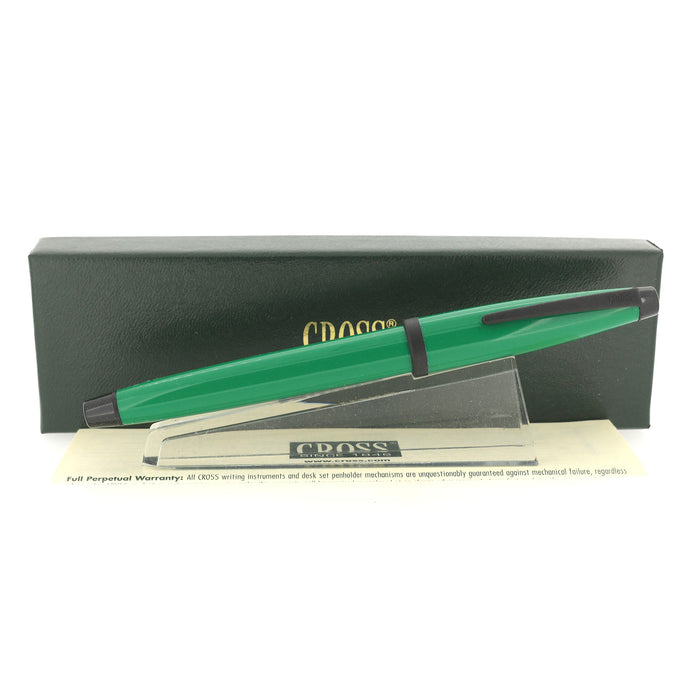 NEW IN BOX 1990S CROSS SOLO GREEN W/BLACK TRIM EXTRA FINE NIB FOUNTAIN PEN OFFERED BY ANTIQUE DIGGER