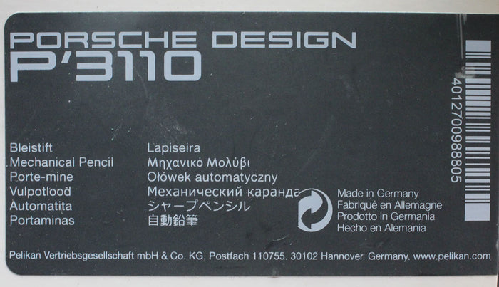 NEW IN BOX PORSCHE DESIGN P3110 MECHANICAL PENCIL STEEL BRAID BY PELIKAN OFFERED BY ANTIQUE DIGGER