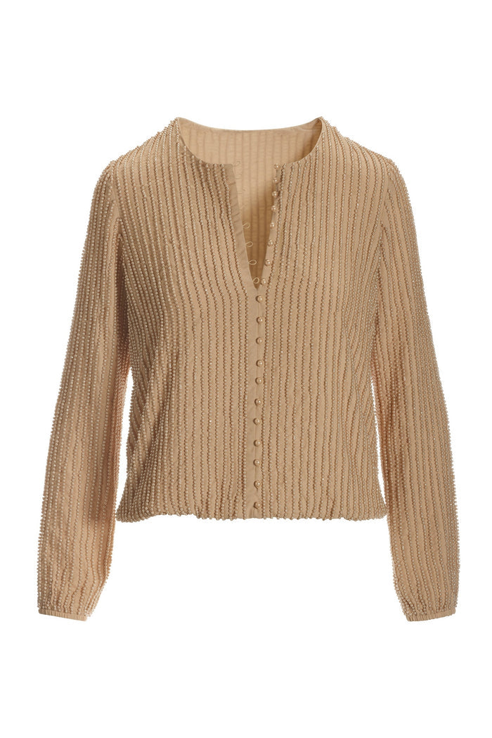 Over the Top Pearl Blouse Champagne