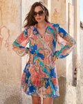 Paisley Patches Peasant Dress Multi