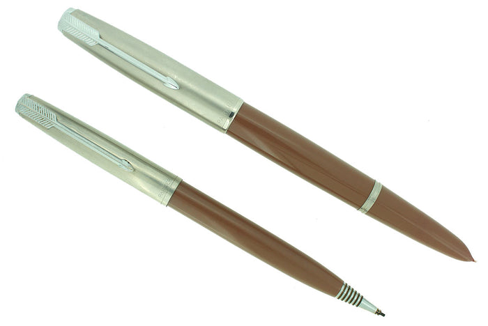 PARKER 51 AEROMETRIC COCOA FOUNTAIN PEN & PENCIL SET BOXED EXCELLENT OFFERED BY ANTIQUE DIGGER