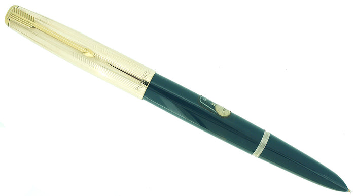PARKER 51 AEROMETRIC TEAL BLUE FOUNTAIN PEN STICKERED NEVER INKED MINT CONDITION OFFERED BY ANTIQUE DIGGER