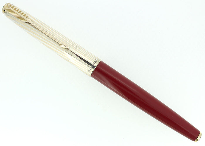 PARKER 61 FOUNTAIN PEN WITH RAINBOW CAP WITH BOX IN RESTORED CONDITION OFFERED BY ANTIQUE DIGGER