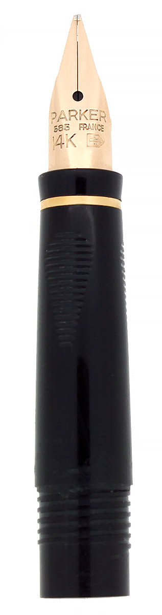PARKER 75 FRENCH 14K/585 FOUNTAIN PEN SECTION & NIB - FINE OBLIQUE POINT OFFERED BY ANTIQUE DIGGER