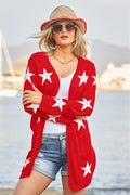 Patriotic Star Cardigan Red/White