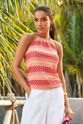 Patterned High Neck Blouson Multi