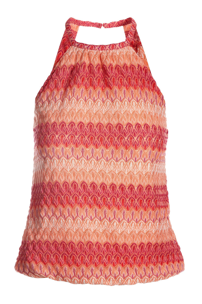 Patterned High Neck Blouson Multi