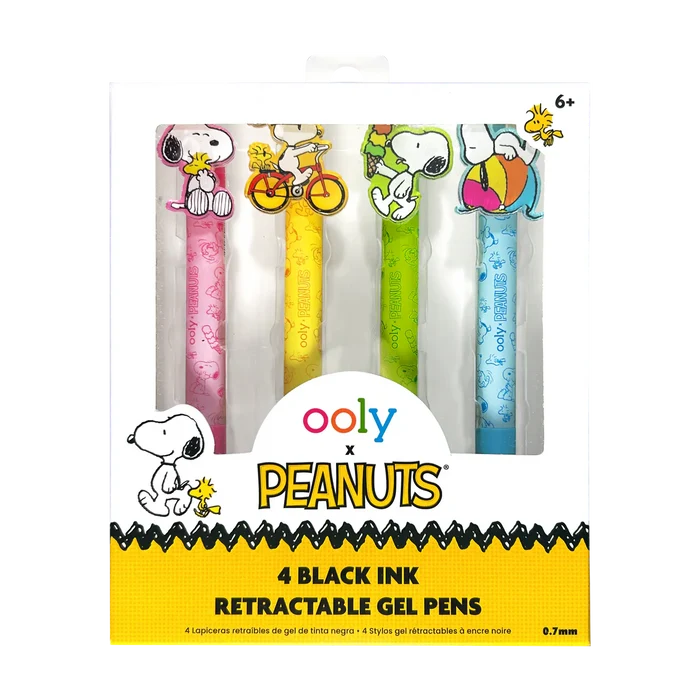 Peanuts Black Ink Retractable Gel Pen Set