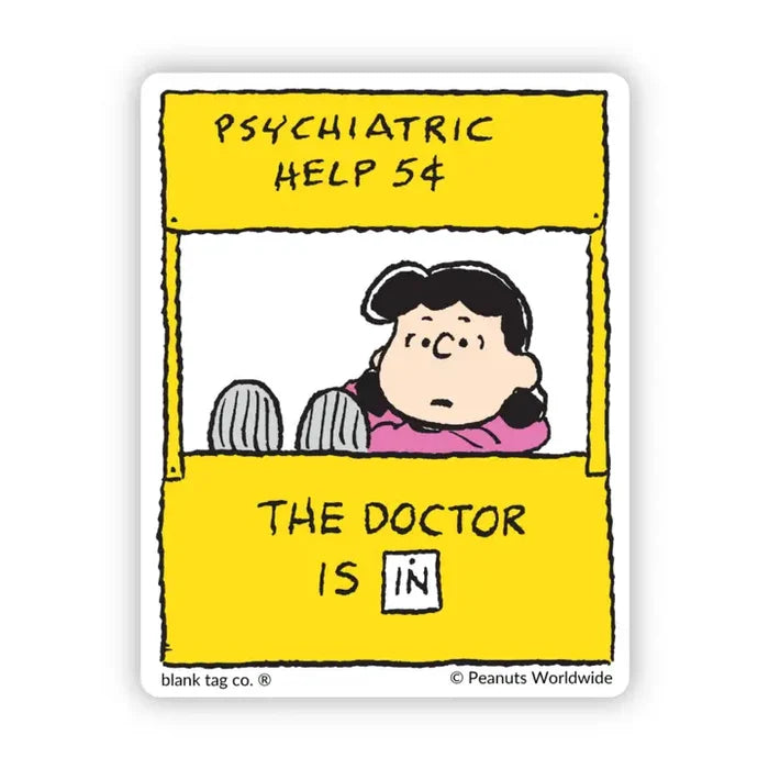 Peanuts Doctor Is In Sticker
