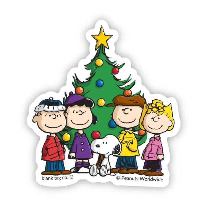 Peanuts Gang with Christmas Tree Sticker
