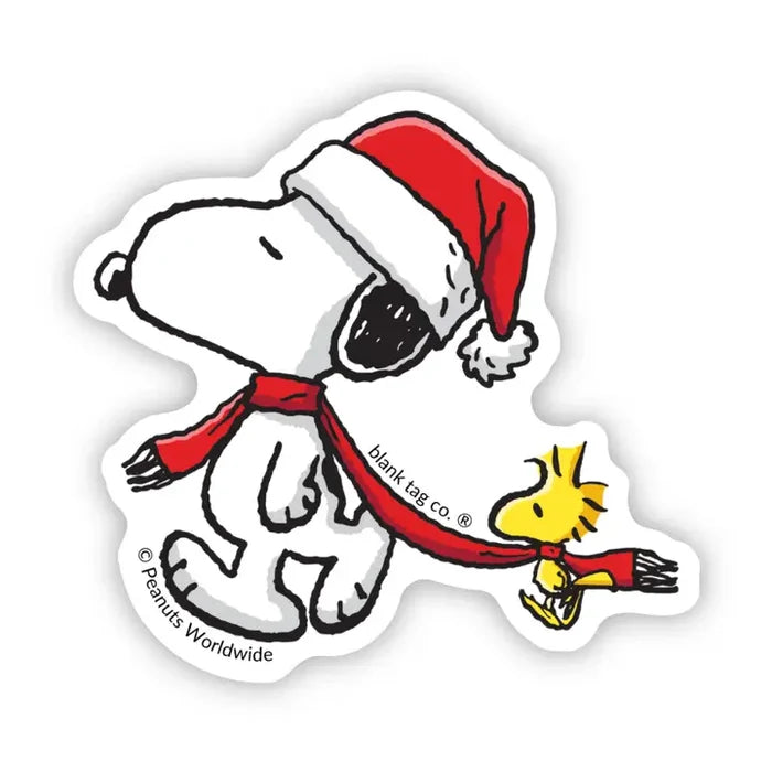 Peanuts Snoopy and Woodstock Scarf Sticker