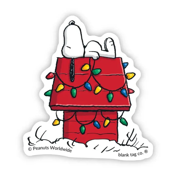 Peanuts Snoopy Doghouse Lights Sticker