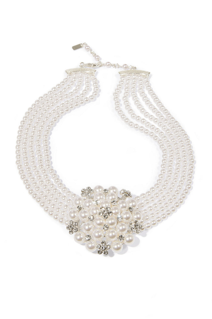 Pearl Statement Choker Necklace White