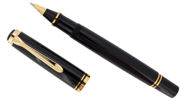 PELIKAN R600 SOVEREIGN  BLACK ROLLERBALL PEN GOLD TRIM NEW IN BOX NEW OLD STOCK OFFERED BY ANTIQUE DIGGER