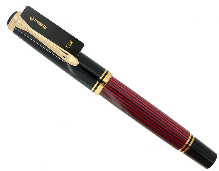 PELIKAN R600 SOVEREIGN RED & BLACK ROLLERBALL PEN GOLD TRIM NEW IN BOX NEW OLD STOCK OFFERED BY ANTIQUE DIGGER